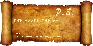 Péterfi Sára névjegykártya